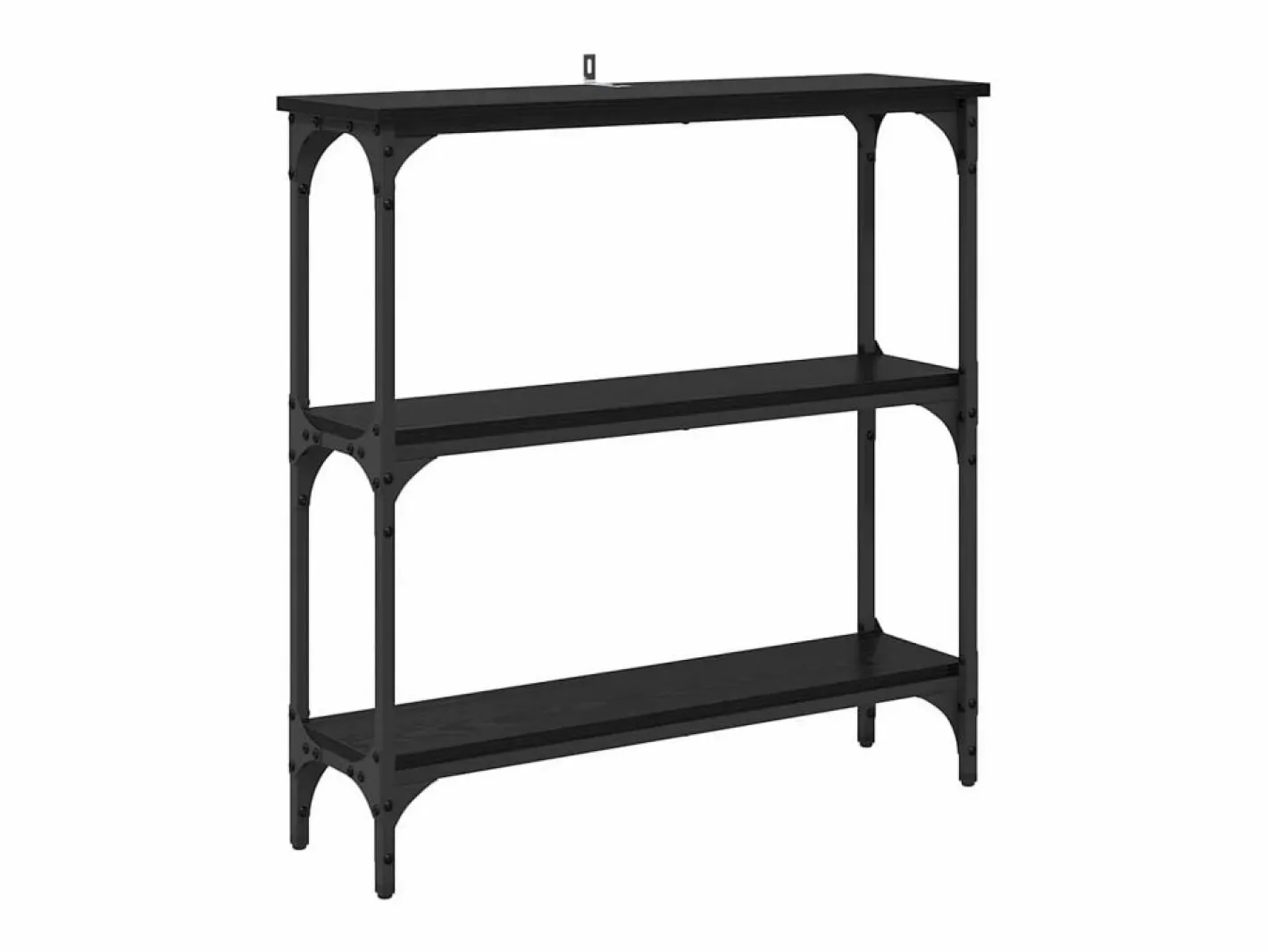 Clicnbuy Mesa Consola con estante Roble 75 x 22.5 x 75 cm Negro Outlet