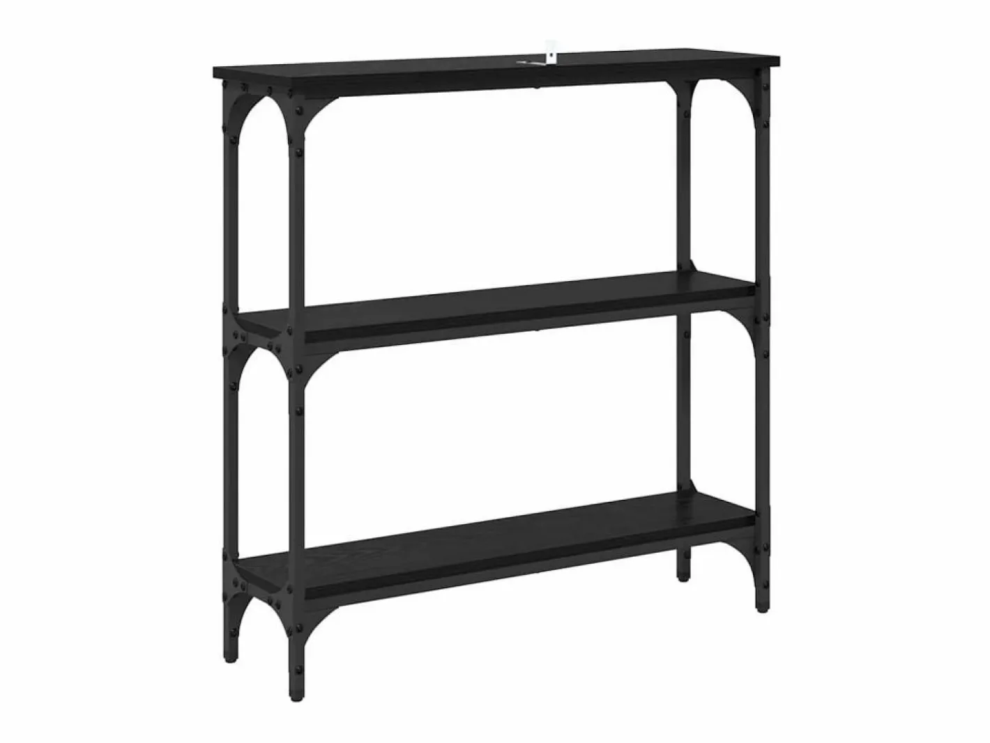 Clicnbuy Mesa Consola con estante Roble 75 x 22.5 x 75 cm Negro Outlet