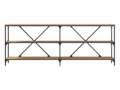 Clicnbuy Mesa Consola con estante Otro Roble artisan 180 x 30 x 75 cm Marru00f3n Outlet