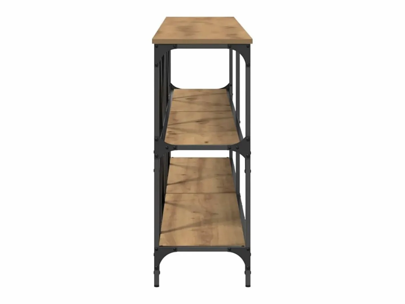 Clicnbuy Mesa Consola con estante Otro Roble artisan 180 x 30 x 75 cm Marru00f3n Outlet