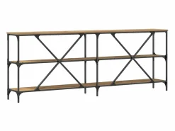 Clicnbuy Mesa Consola con estante Otro Roble artisan 180 x 30 x 75 cm Marru00f3n Outlet