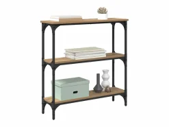 Clicnbuy Mesa Consola con estante Roble artisan 75 x 22.5 x 75 cm Marru00f3n Best