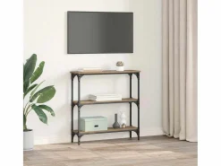 Clicnbuy Mesa Consola con estante Roble artisan 75 x 22.5 x 75 cm Marru00f3n Best