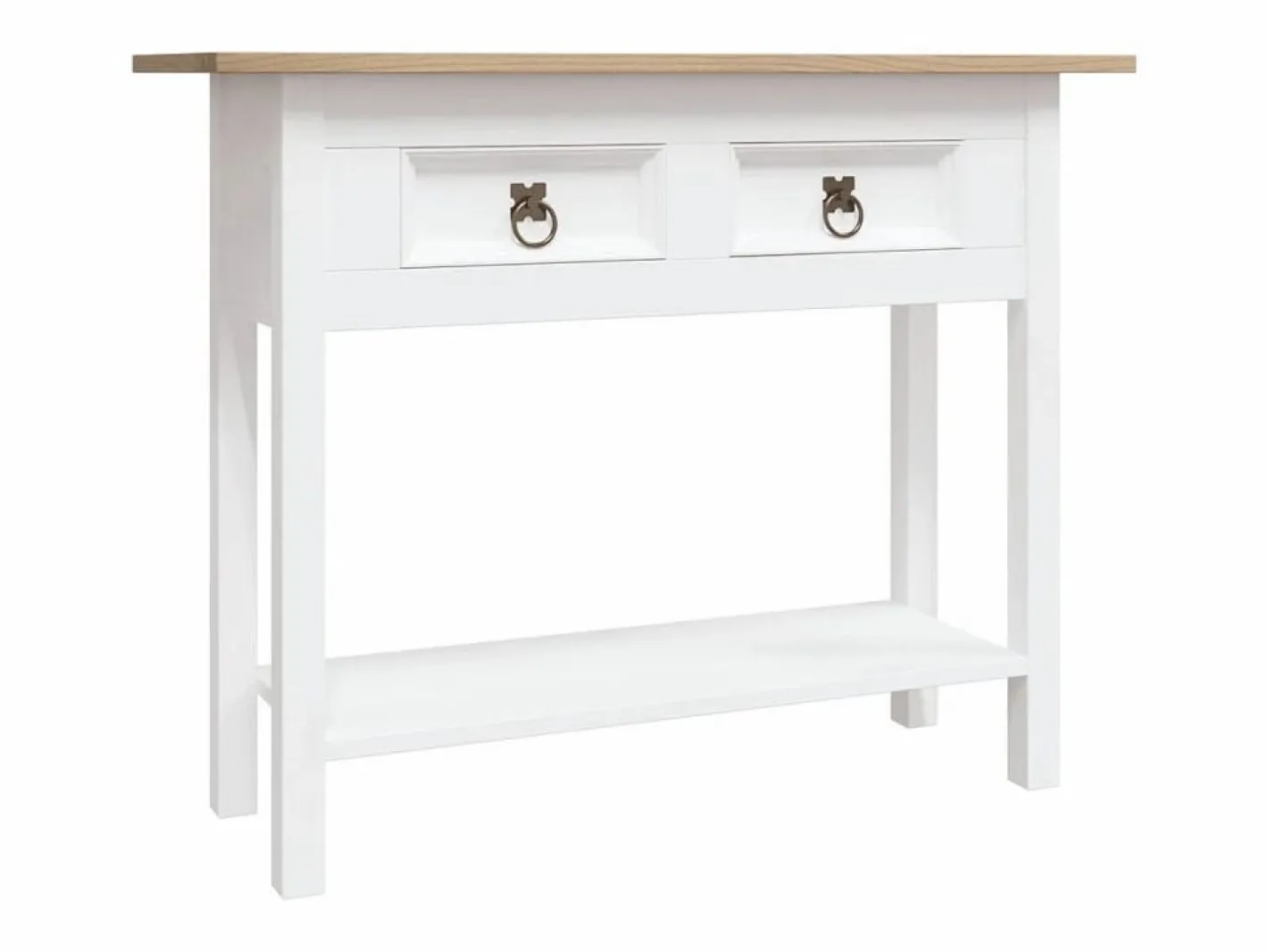 Clicnbuy Mesa consola Corona Range de pino mexicano 90x34,5x73 cm Blanco Online