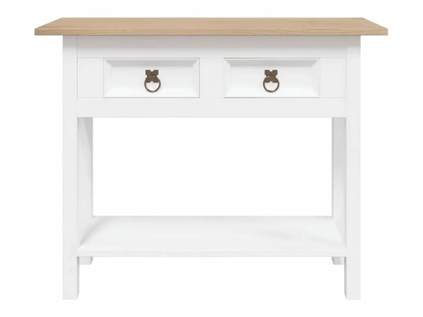 Clicnbuy Mesa consola Corona Range de pino mexicano 90x34,5x73 cm Blanco Online