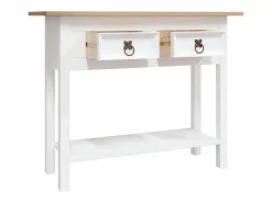 Clicnbuy Mesa consola Corona Range de pino mexicano 90x34,5x73 cm Blanco Online