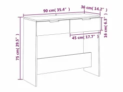 Mesa consola de madera contrachapada 90x36x75 cm^Clicnbuy Outlet