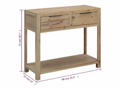 Clicnbuy Mesa consola de madera maciza de acacia 82x33x73 cm Marru00f3n Hot