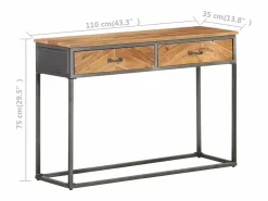 Clicnbuy Mesa consola de madera maciza de acacia 110x35x75 cm Marru00f3n Sale