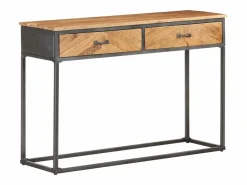 Clicnbuy Mesa consola de madera maciza de acacia 110x35x75 cm Marru00f3n Sale