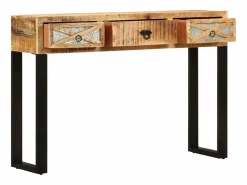 vidaxl Mesa consola de madera maciza de mango 110x30x76 cm Color natural claro Hot
