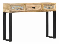 vidaxl Mesa consola de madera maciza de mango 110x30x76 cm Color natural claro Hot