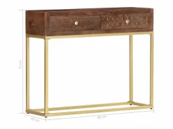 Mesa consola de madera maciza de mango 90x30x75 cm^vidaxl Hot