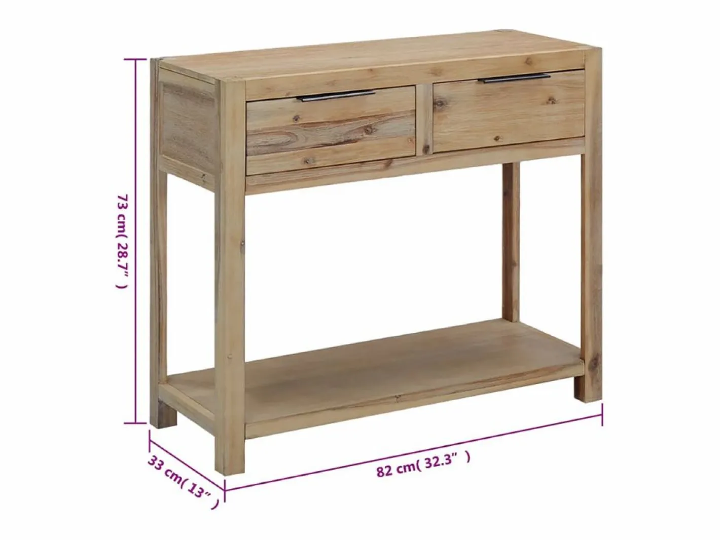 Mesa consola de madera maciza de acacia 82x33x73 cm^vidaxl Clearance