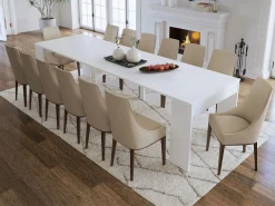 Vente-unique Mesa consola extensible para 12 cubiertos - 6 extensiones - - ONEGA Blanco Online