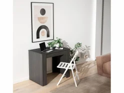 Skraut Home Mesa Consola extensible, 160x90x77cm, Para 8 comensales, Comedor y cocina, Negro Outlet