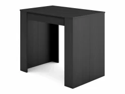 Skraut Home Mesa Consola extensible, 160x90x77cm, Para 8 comensales, Comedor y cocina, Negro Outlet