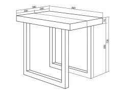 Mesa Consola extensible, 160x90x73cm, Para 8 comensales, Patas madera maciza,^Skraut Home Hot