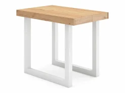 Mesa Consola extensible, 160x90x73cm, Para 8 comensales, Patas madera maciza, Roble y blanco^Skraut Home Clearance