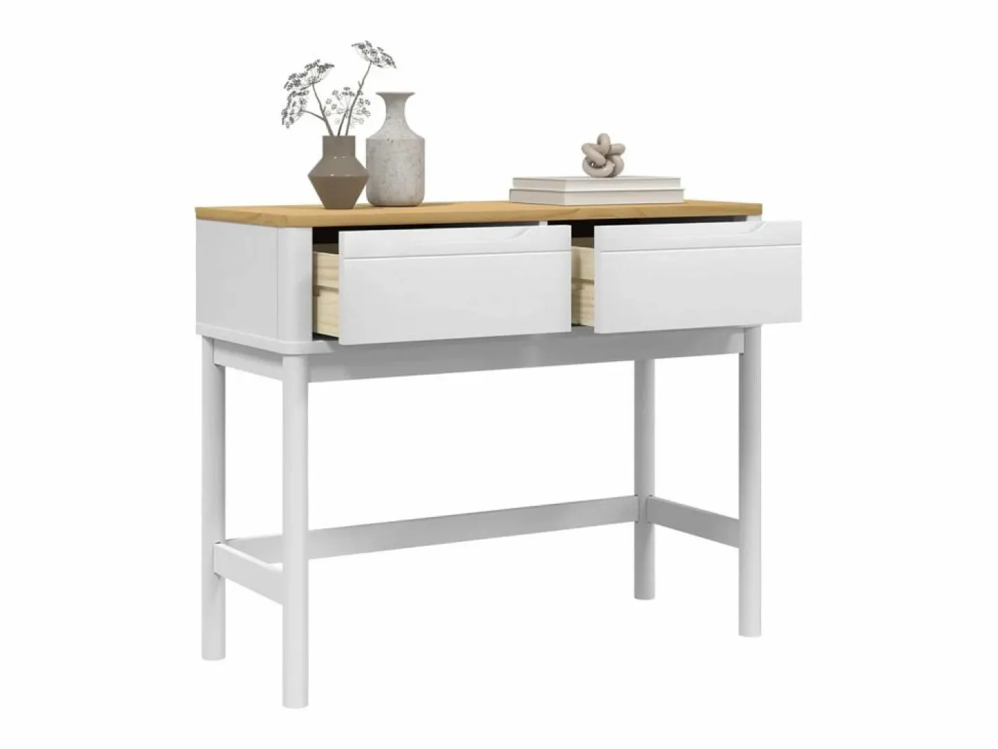 Mesa consola FLORO madera maciza de pino 89,5x36,5x73 cm^Clicnbuy New