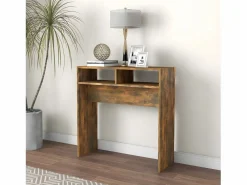 Mesa consola madera contrachapada roble ahumado 78x30x80 cm^Clicnbuy Best