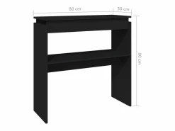 Clicnbuy Mesa consola madera contrachapada 80x30x80 cm Negro Hot