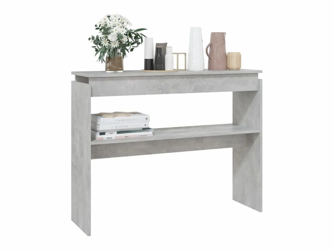 Clicnbuy Mesa consola madera contrachapada hormigón 102x30x80 cm Gris Best