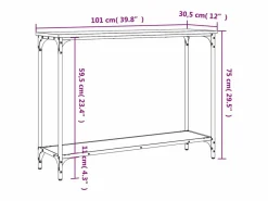 Mesa consola madera de ingeniería roble Sonoma 101x30,5x75 cm^Clicnbuy Hot