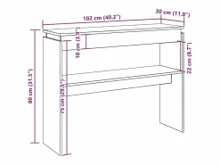 Mesa consola madera de ingeniería roble artesanal 102x30x80 cm^Clicnbuy Outlet