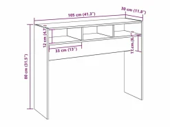 Mesa consola madera de ingeniería roble artesanal 105x30x80 cm^Clicnbuy Outlet