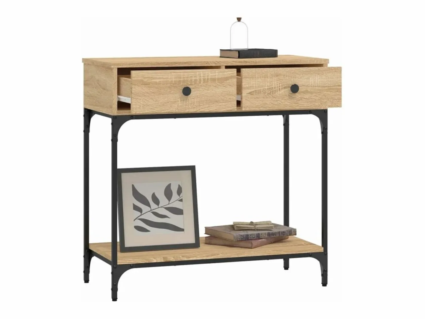 Clicnbuy Consola|Mesa consola madera de ingeniería roble Sonoma 75x34,5x75 cm