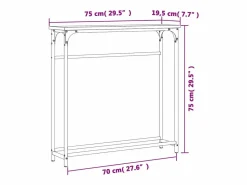 Clicnbuy Consola|Mesa consola madera de ingeniería roble Sonoma 75x19,5x75 cm