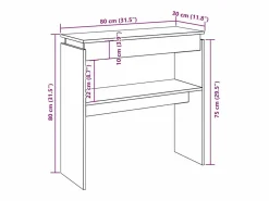 Clicnbuy Consola|Mesa consola madera de ingeniería roble artesanal 80x30x80 cm