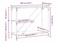 Clicnbuy Consola|Mesa consola madera de ingeniería Sonoma 88,5x30x75 cm