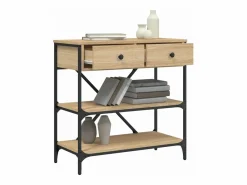 Mesa consola madera de ingeniería roble Sonoma 75x34,5x75 cm^Clicnbuy Outlet