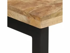 vidaxl Consola|Mesa consola madera maciza de mango rugosa 110x35x76 cm