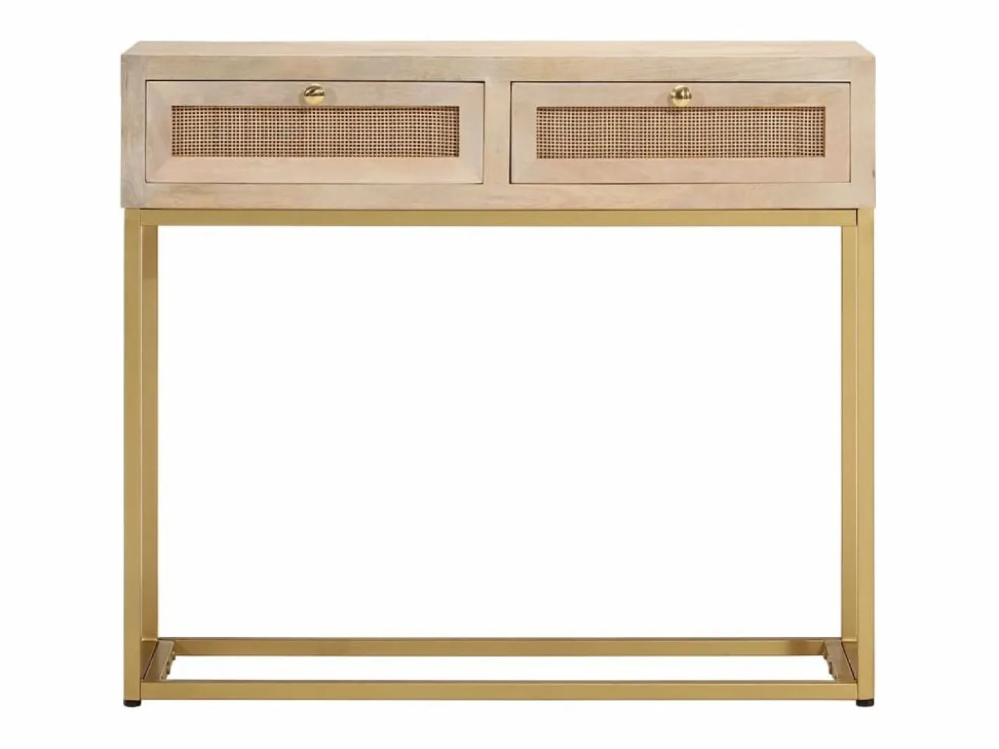 Consola|Mesa consola madera maciza de mango y hierro 90x30x76 cm ES964195