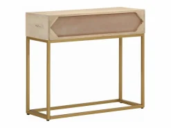 Consola|Mesa consola madera maciza de mango y hierro 90x30x76 cm ES964195