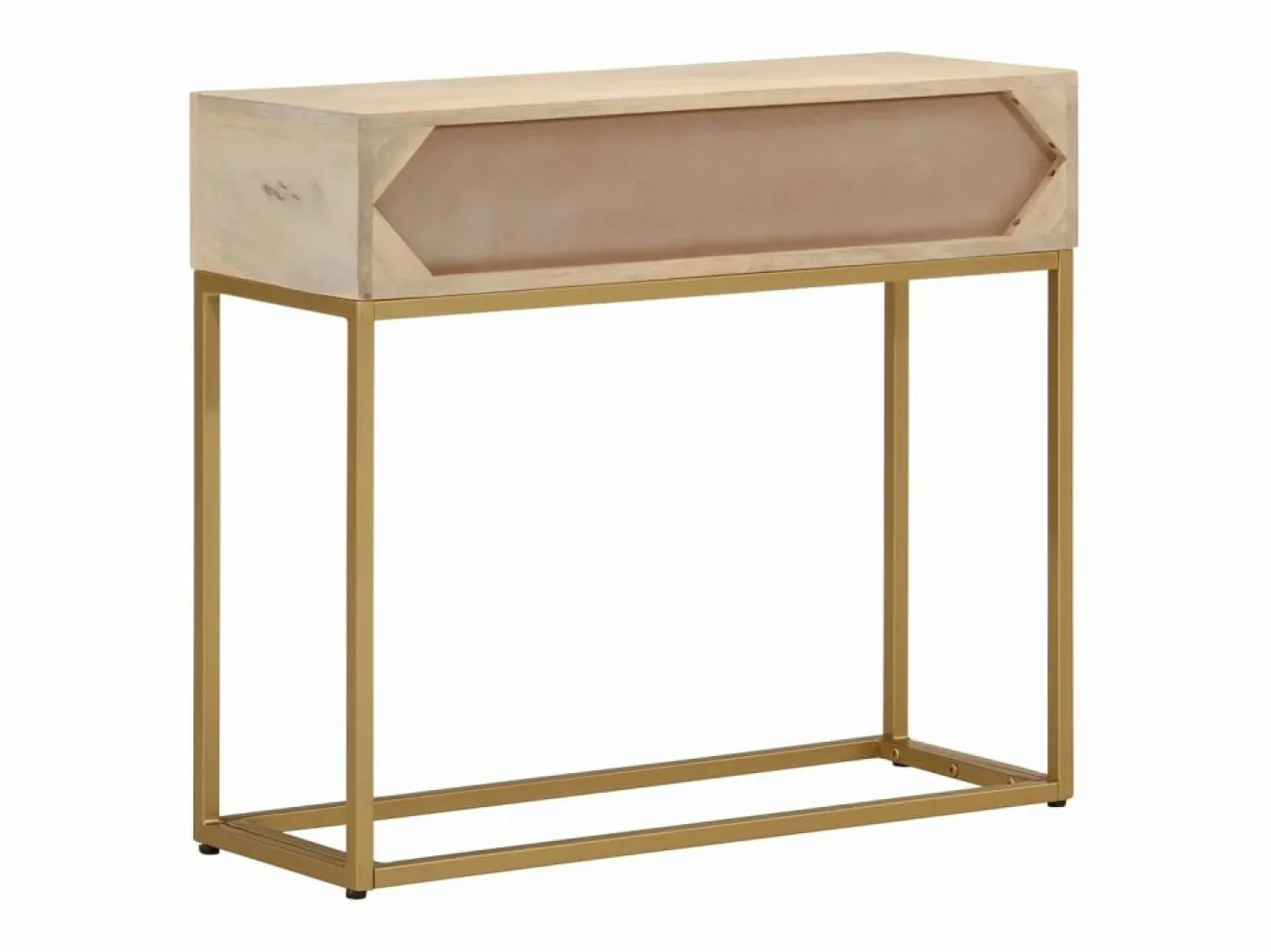 Consola|Mesa consola madera maciza de mango y hierro 90x30x76 cm ES964195