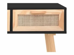 Mesa consola madera pino maciza ratán natural 105x30x75cm^Clicnbuy New
