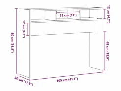 Clicnbuy Mesa Consola Roble 105 x 30 x 80 cm Madera contrachapada Negro Discount