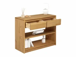 Clicnbuy Consola|Mesa consola SAUDA madera maciza de pino roble 89,5x36,5x73 cm
