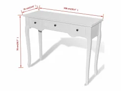 vidaxl Consola|Mesa consola tocador con tres cajones s