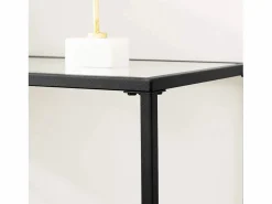 Mesa consola Valora para salón, de cristal y metal. Negro Discount