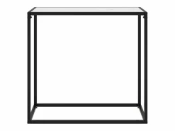 Clicnbuy Mesa consola vidrio templado 80x35x75 cm Blanco Outlet