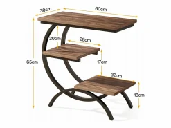 Tribesigns Mesa Auxiliar|Mesa de apoyo de madera, pequeña mesa baja, mesa de noche, lateral de sofá con 3 estantes para salón, dormitorio, marrón oscuro