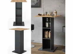 Vicco Mueble Bar|Mesa de bar antracita 70x70x109 rodeo