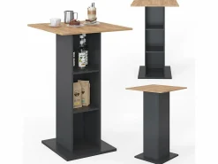 Vicco Mueble Bar|Mesa de bar antracita 70x70x109 rodeo