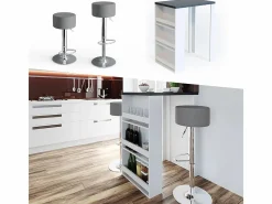 Vicco Mesa de bar antracita/blanco 57x80x106 Gris antracita Hot