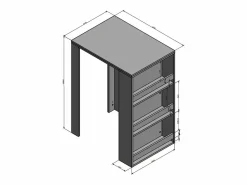 Vicco Mesa de bar antracita/blanco 57x80x106 Gris antracita Hot